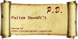 Pallek Deodát névjegykártya